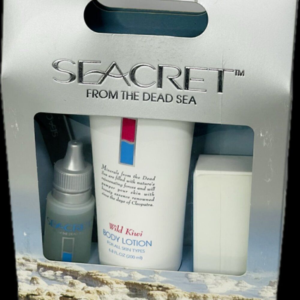 Seacret from the Dead Sea 4 Piece Nail and Body Care Kit NIB Wild Kiwi New in Bo